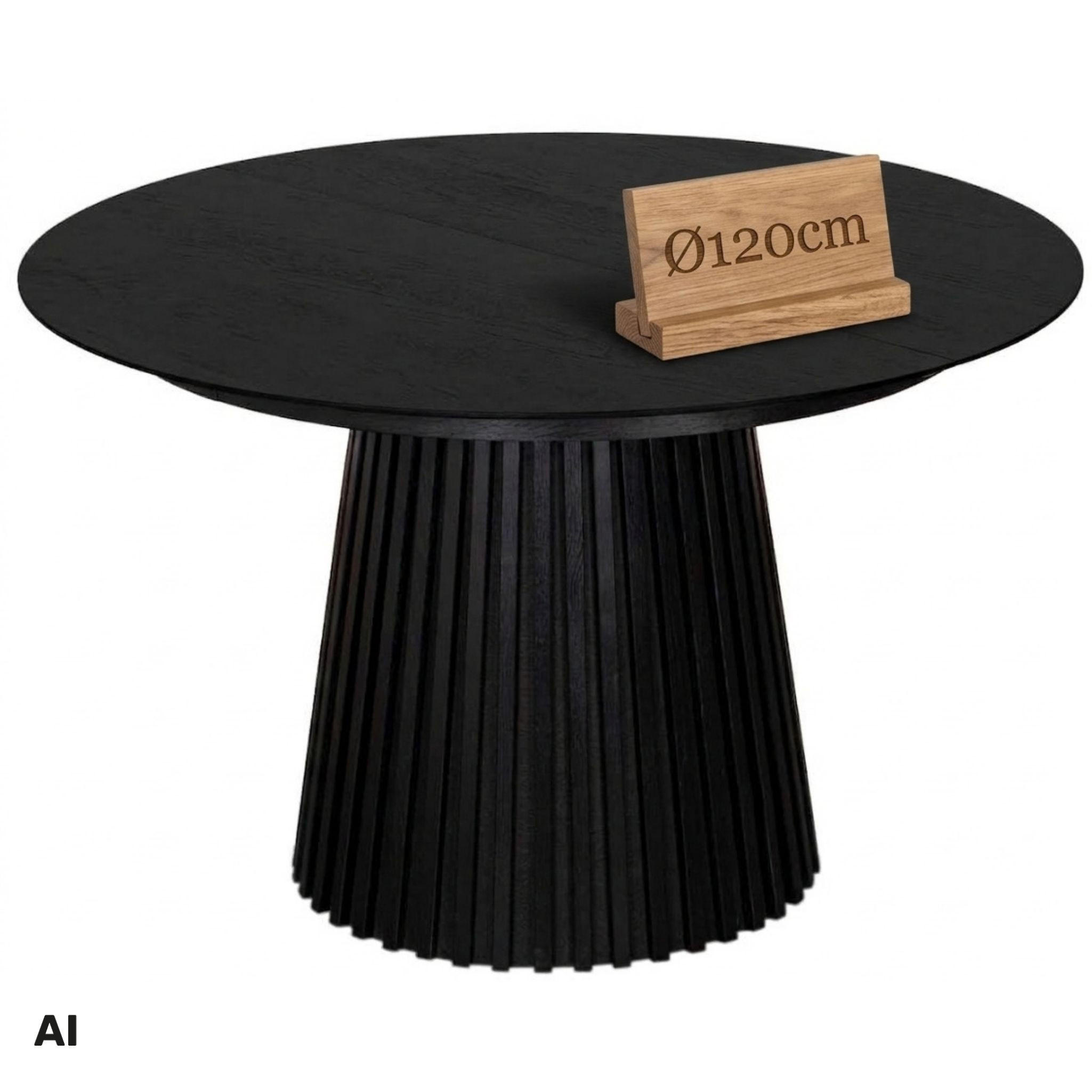 ESSTISCH Andria FSC®100% - Schwarz, Eichenholz/Holz (120/120/76cm) - Mr. Deko