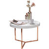 SOFATISCH LIA Rund mit Metallgestell, abnehmbares Tablett und Anti-Rutsch-Noppen, Bronze 58 x 58 x 42 cm - Bronzefarben, Holz/Metall (58/58/42cm) - KADIMA DESIGN