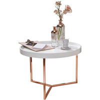 SOFATISCH LIA Rund mit Metallgestell, abnehmbares Tablett und Anti-Rutsch-Noppen, Bronze 58 x 58 x 42 cm - Bronzefarben, Holz/Metall (58/58/42cm) - KADIMA DESIGN