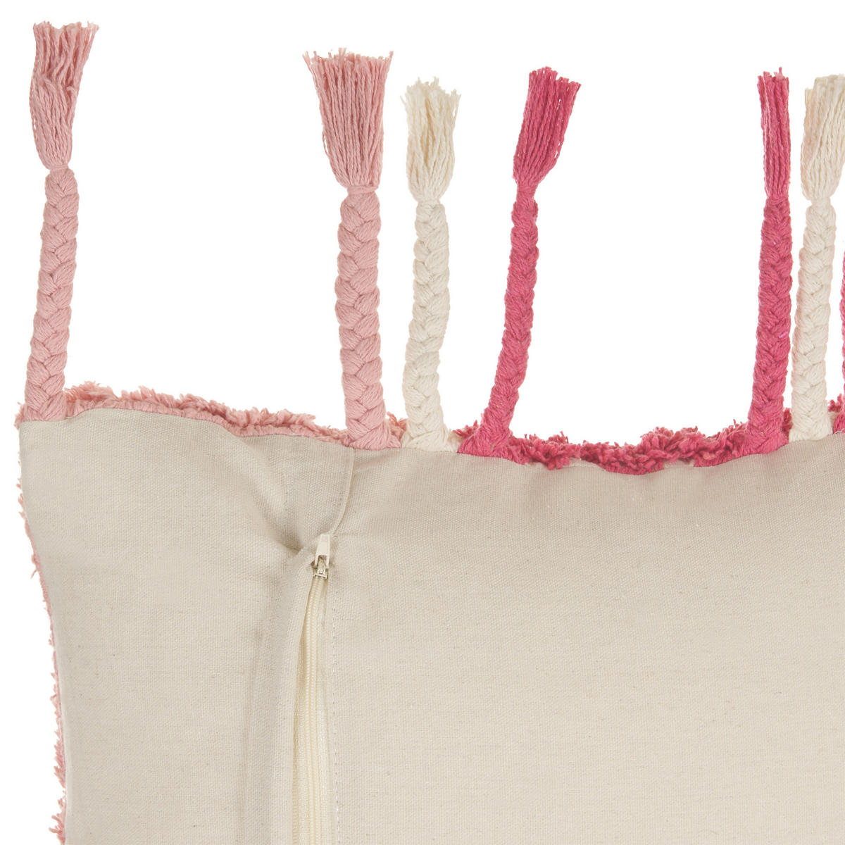 DEKOKISSEN 2er-Set Rosa 45/45 cm Bistorta - Pink/Weiß, Textil (45/45cm) - Beliani