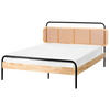 BETT mit Lattenrost 140/200 cm Hellbraun Boussicourt - Hellbraun/Schwarz, Holz (140/200cm) - Beliani
