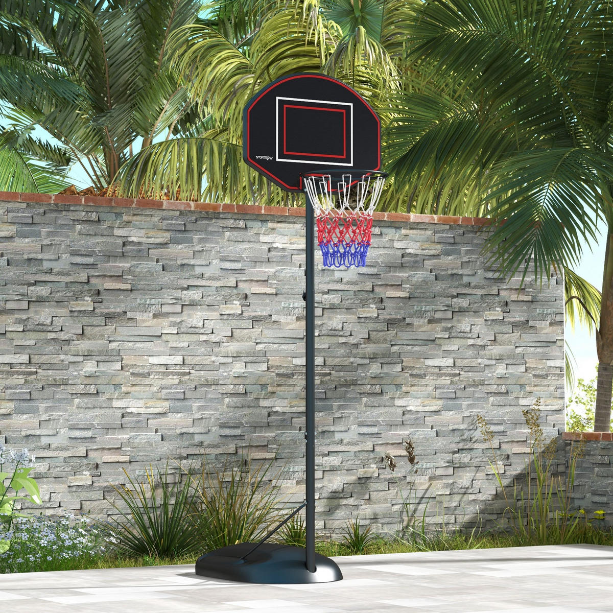 BASKETBALLKORB - Schwarz, Metall (60/84cm) - SPORTNOW