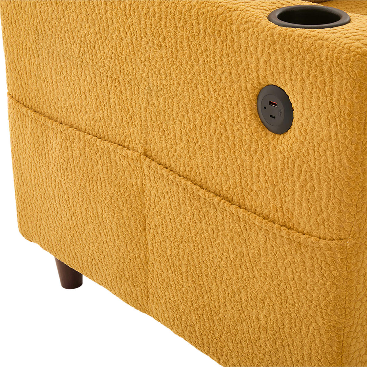 SOFA 2-Sitzer 203/77,5/86 cm Senfgelb - Gelb, Textil (77.5/86/203cm)