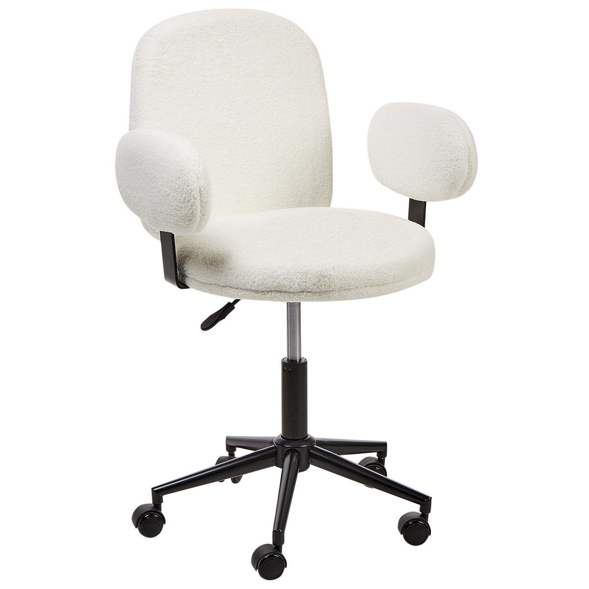 SCHREIBTISCHSTUHL Cremeweiß Moraga - Schwarz/Weiß, Textil (58/80/58cm) - Beliani