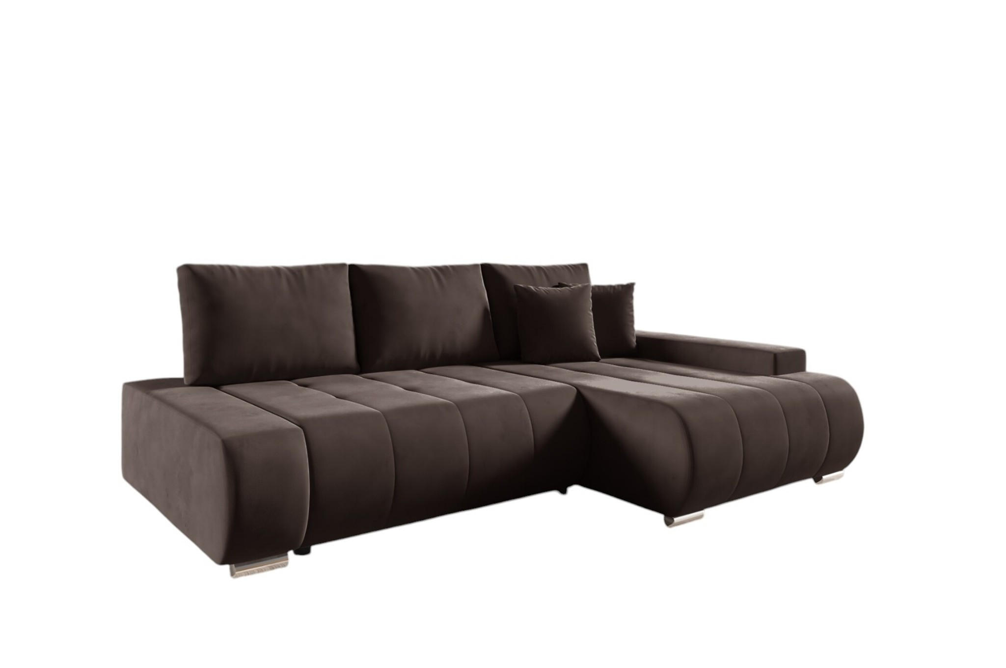 ECKSOFA Elmo - Dunkelbraun, Holzwerkstoff/Textil (227/153cm) - Fun Möbel