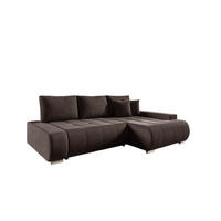 ECKSOFA Elmo - Dunkelbraun, Holzwerkstoff/Textil (227/153cm) - Fun Möbel