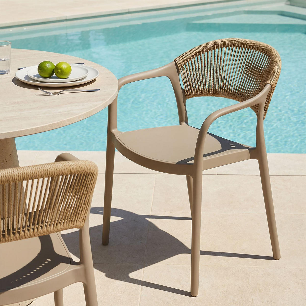 GARTENSTUHL NARCISO 6er-Set champagne - Champagner, Textil (52/80/42cm) - IDIMEX