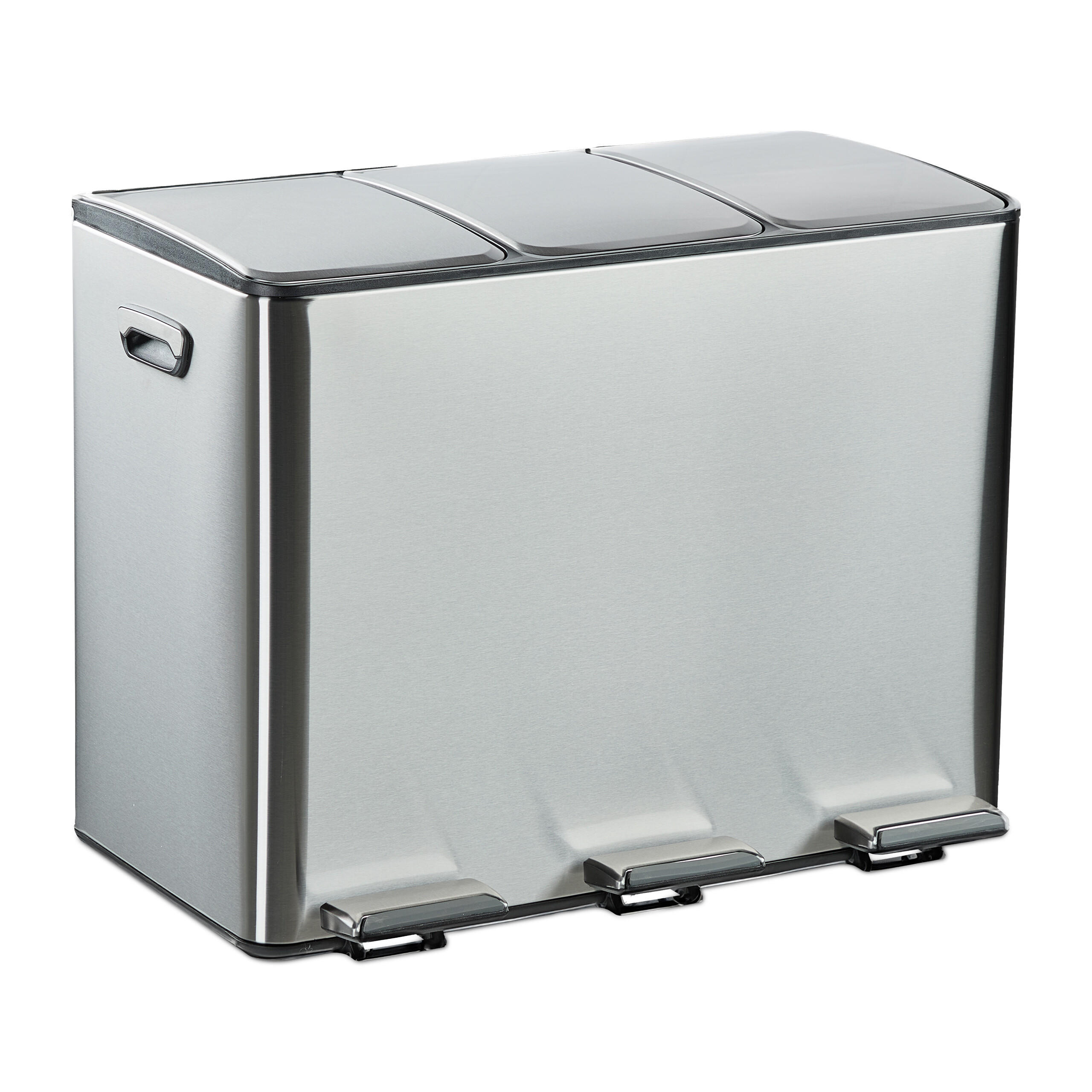 MÜLLEIMER - Silberfarben, Kunststoff/Metall (61/46.5/37cm) - Relaxdays