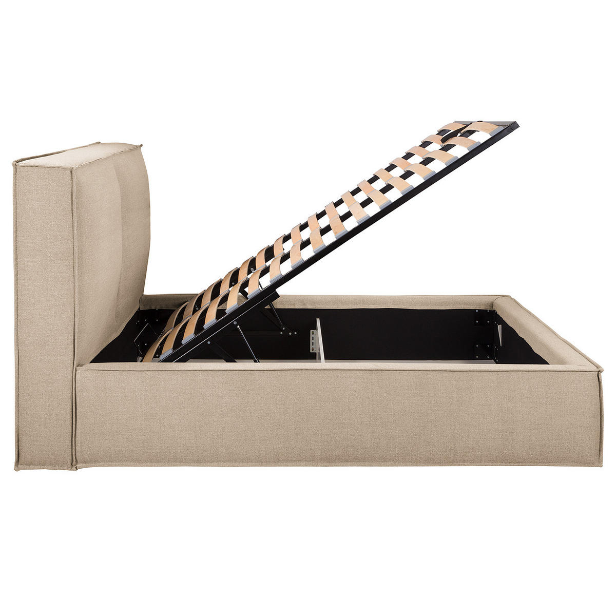 POLSTERBETT - Beige, Textil (200/200cm) - home24