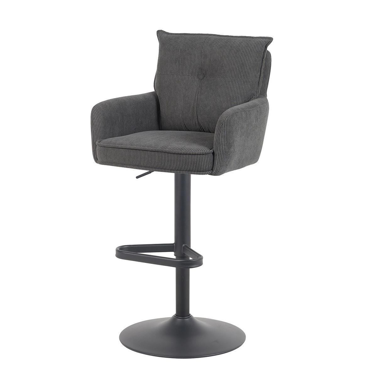 BARHOCKER Nova 2er-Set - Anthrazit/Schwarz, Textil/Metall (55/100/58cm) - DUBI Möbel