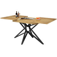 ESSTISCH 120/80/66,1 cm walnussfarben ausziehbar mit Sternfußgestell aus MDF und Metall - Braun, Holzwerkstoff (120/80/66.1cm) - OKWISH