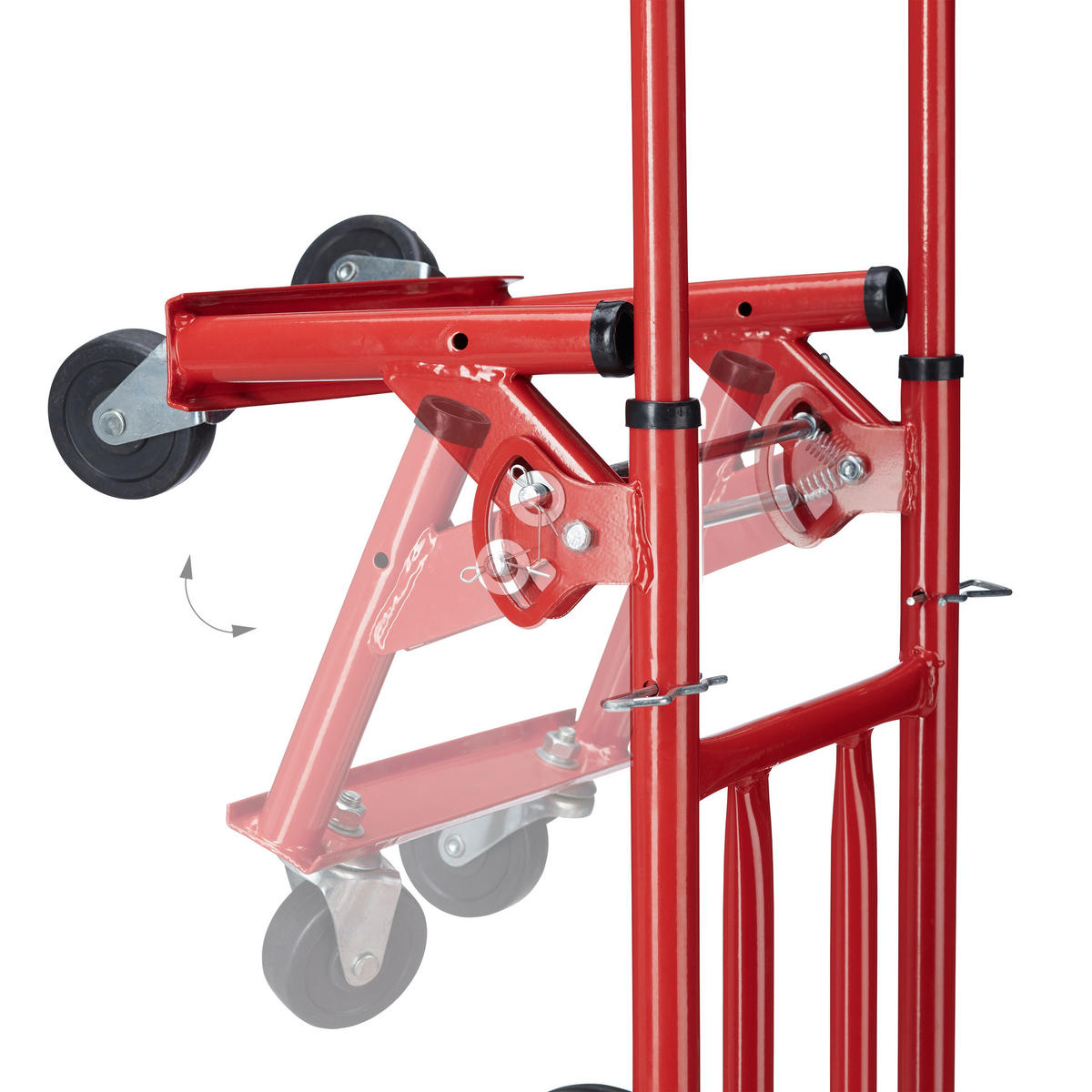 TREPPENSTEIGER - Rot, Kunststoff/Metall (77/52/124.5cm) - Relaxdays