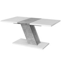 ESSTISCH Kross Beton Optik + Weiß matt - Weiß, Holzwerkstoff (80/120/75cm) - Vladon