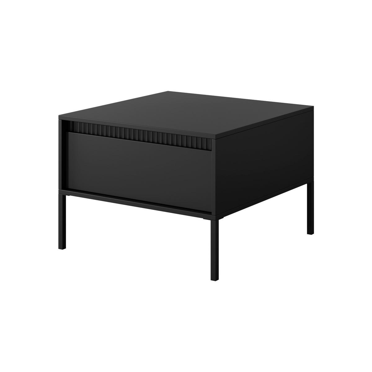 COUCHTISCH SELBU STO1 Reliefierte Fronten aus MDF-Platte Schwarz Schwarz - Schwarz, Holzwerkstoff (68/68/49cm) - Komodee
