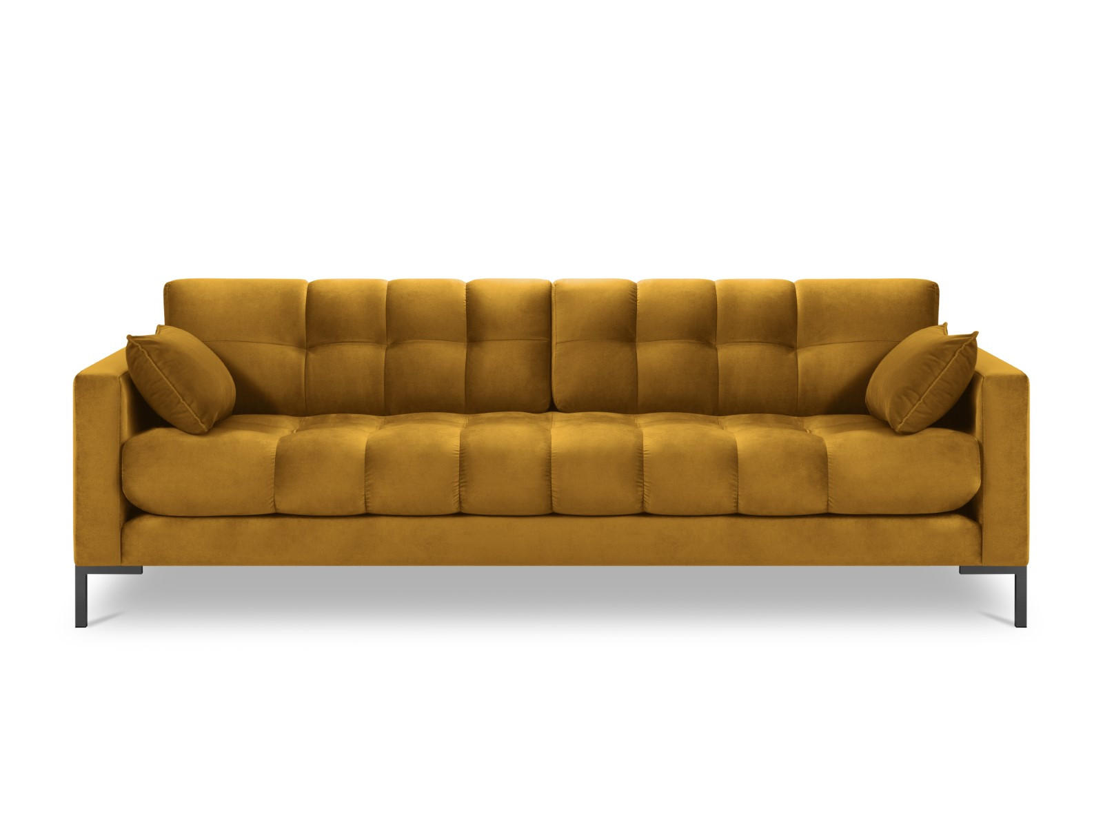 SOFA Mamaia aus Samt gelb 4 Sitzplätze - Gelb, Textil (92/75/217cm) - Micadoni