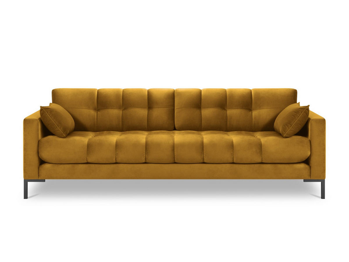 SOFA Mamaia aus Samt gelb 4 Sitzplätze - Gelb, Textil (92/75/217cm) - Micadoni