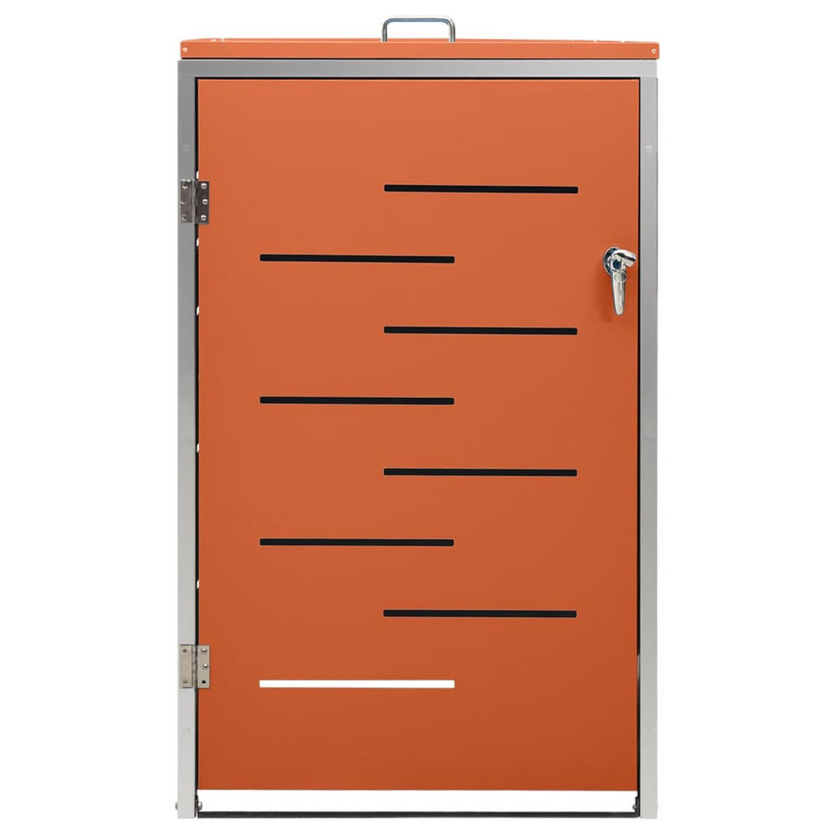 1ER Mülltonnenbox JAGU Edelstahl | Orange | 115x69x77,5cm | Für 1 Tonne 240L - Orange, Metall (69/115/77.5cm) - DELUKE