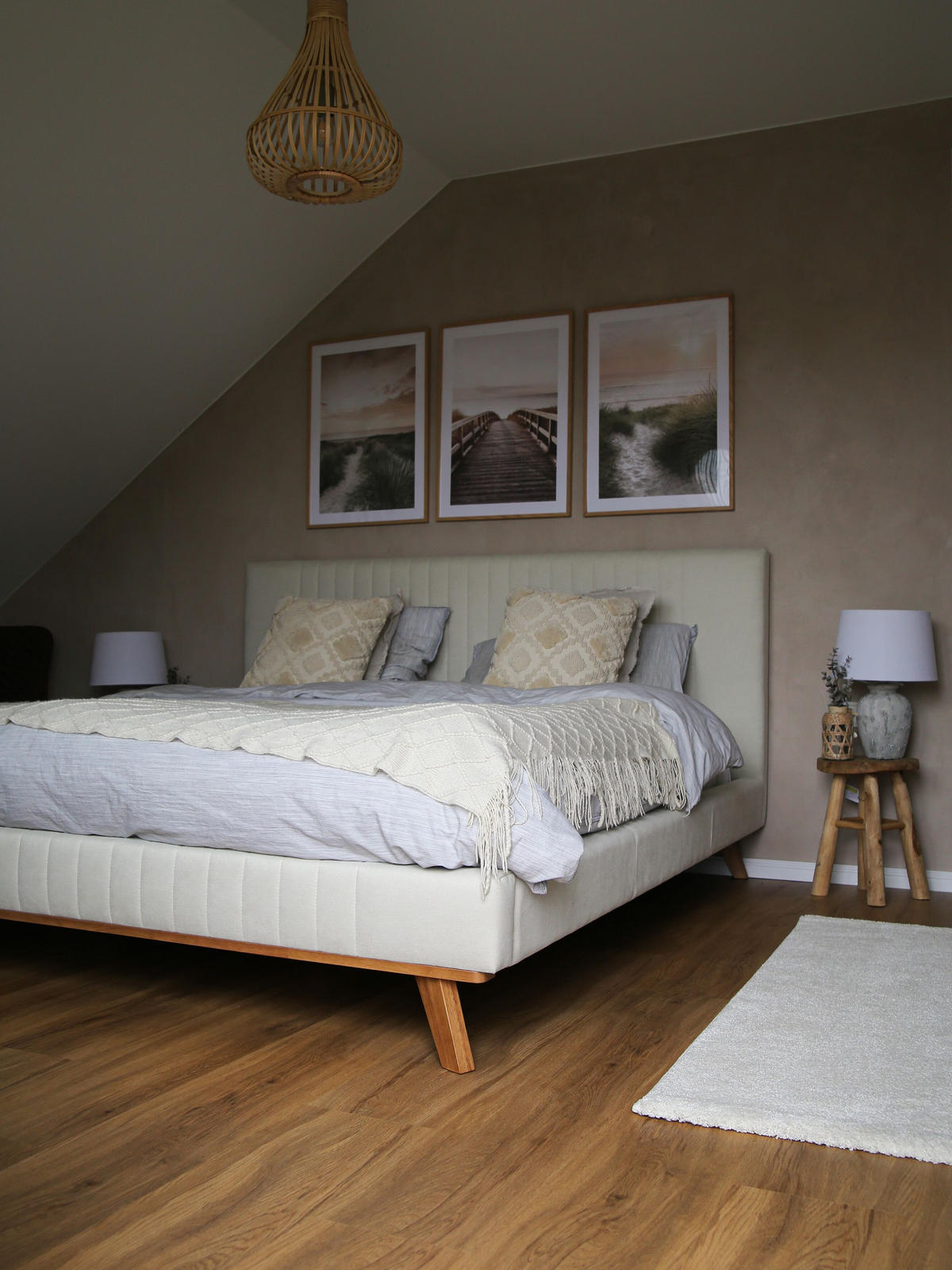 POLSTERBETT mit Lattenrost 180x200 cm Beige Talence - Beige, Textil (180/200cm) - Beliani