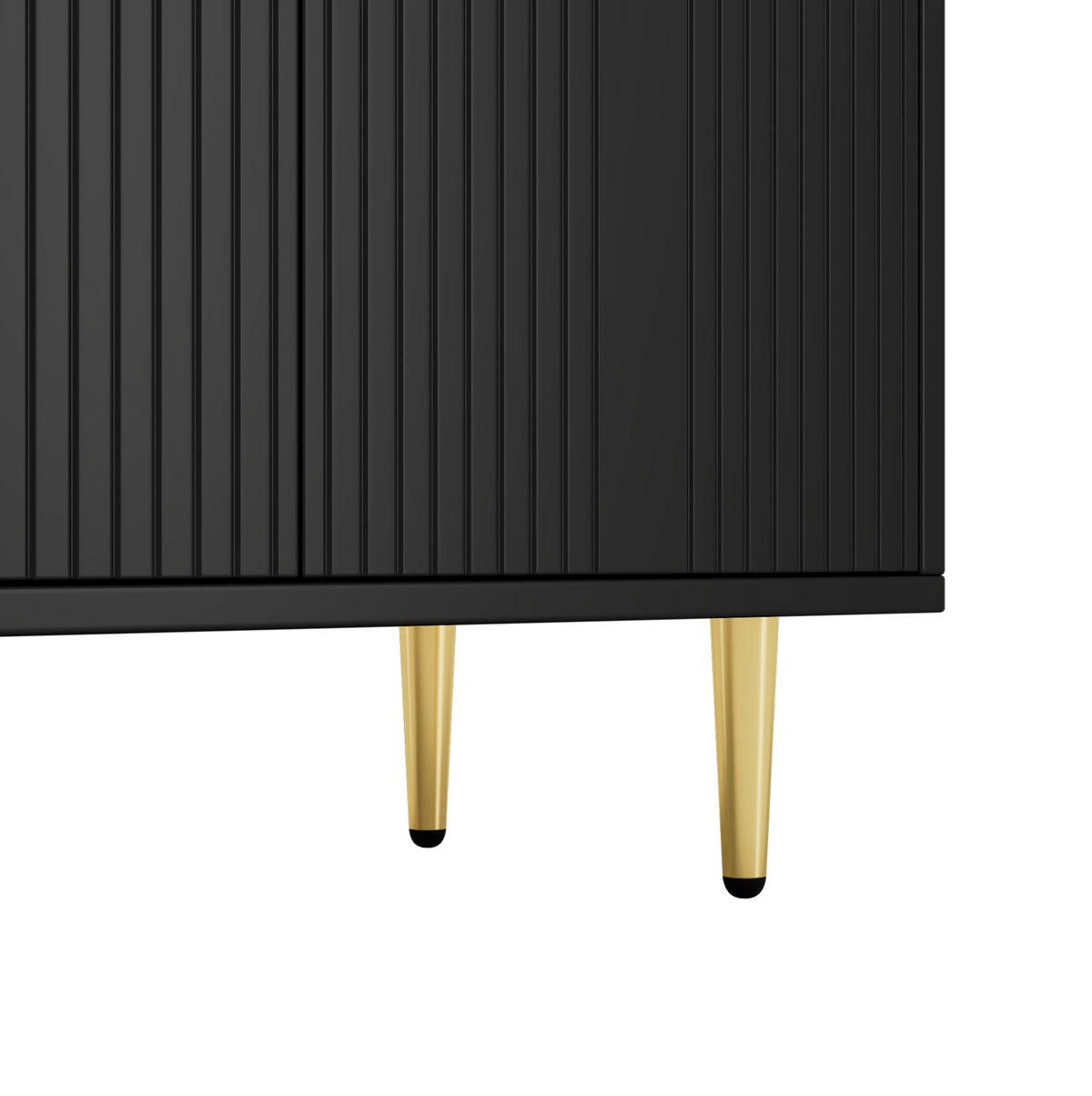 SIDEBOARD 160/40/80 cm Schwarz aus MDF und Spanplatte mit 4 Türen - Schwarz, Holzwerkstoff (40/80/160cm) - OKMYHOME