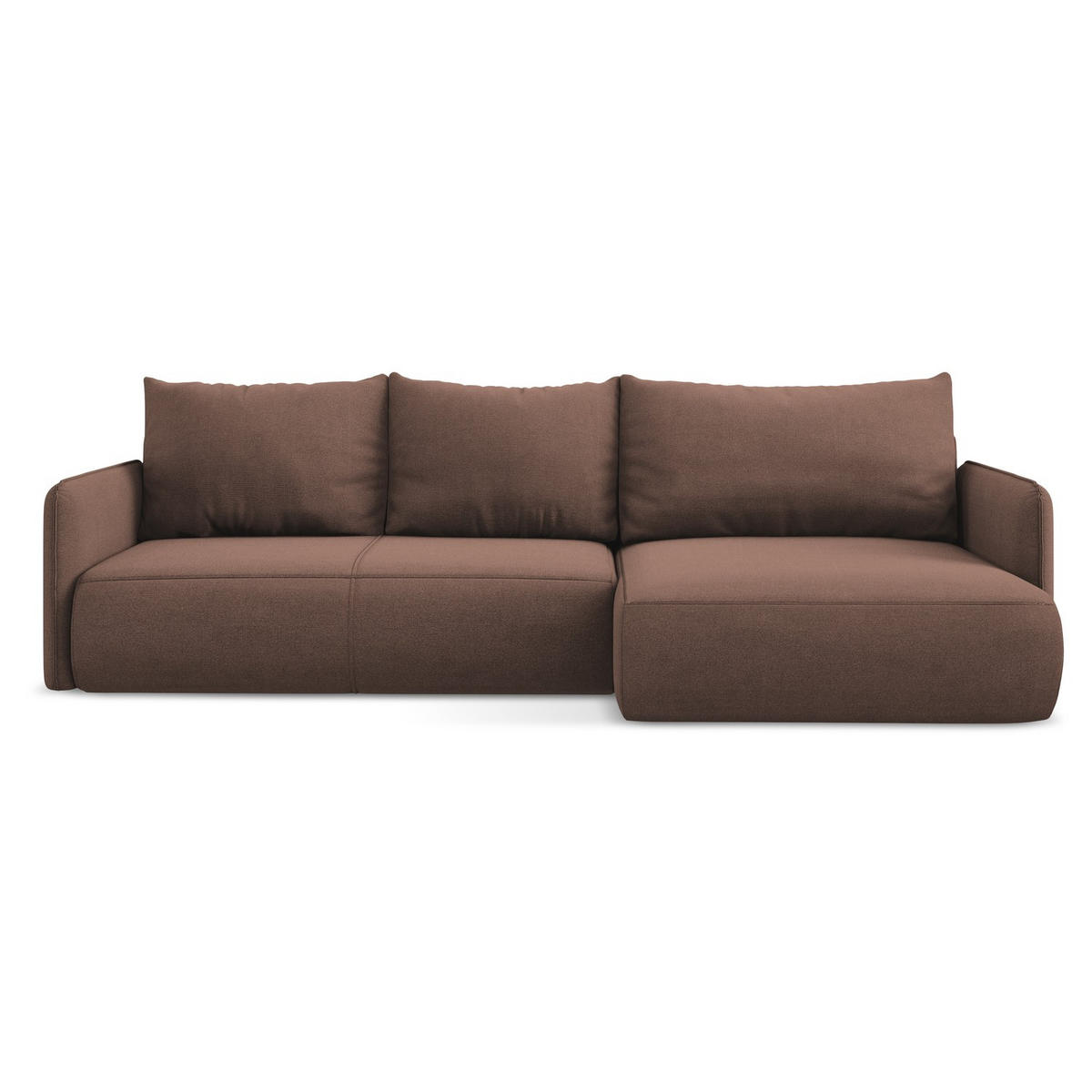 ECKSOFA mit Schlaffunktion Strukturstoff Stoff Pink - Pink/Hellrosa, Kunststoff/Textil (240/148cm) - LaMiaSofa