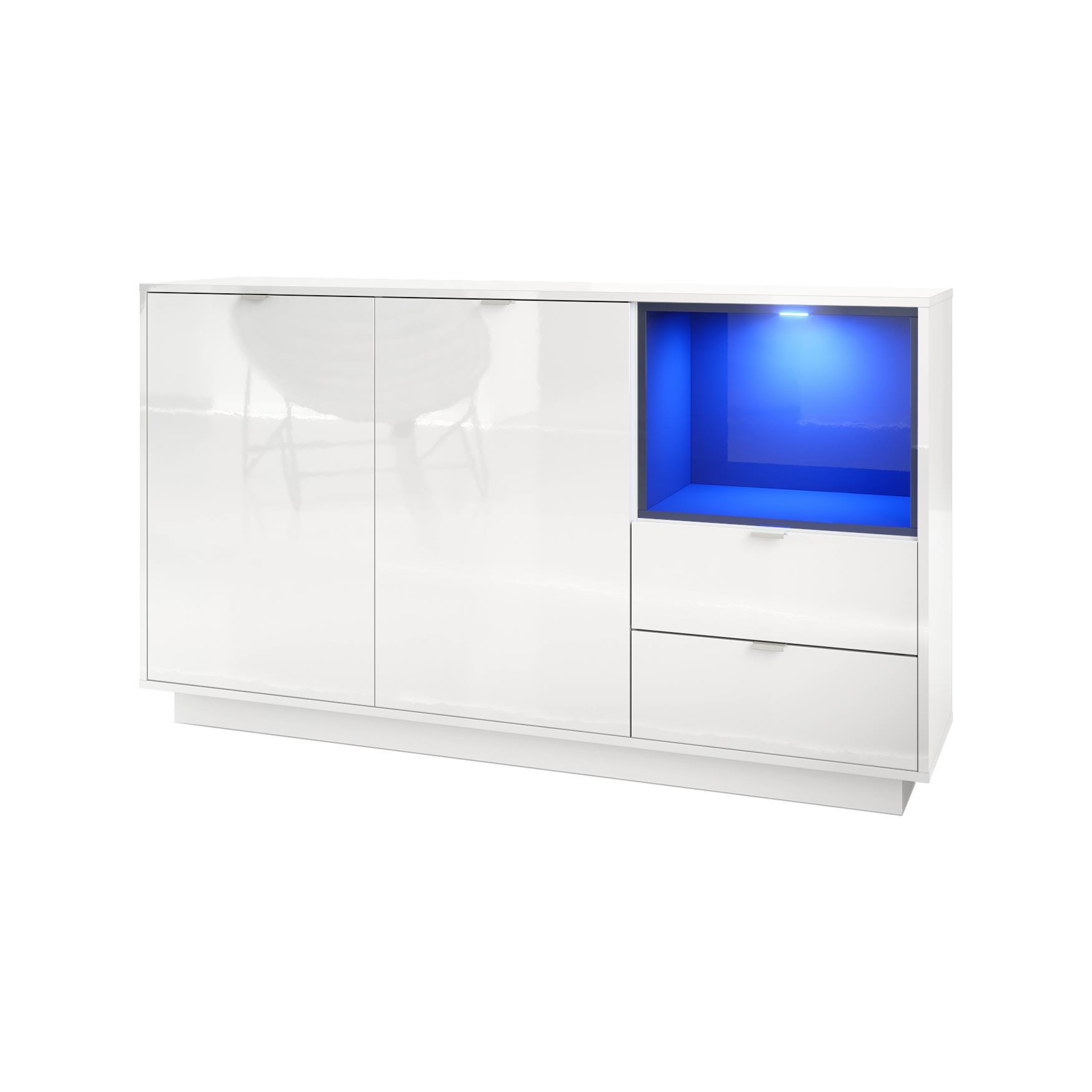 SIDEBOARD Metro Einsatz in Schwarz Hochglanz - Schwarz Hochglanz, Holzwerkstoff (153/88/38cm) - Vladon