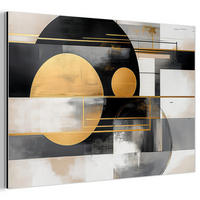 METALLBILD Abstrakt - Gold - Silber - Formen - Ästhetisch - Modern 90x60 cm - Goldfarben, Metall (90/60cm) - MuchoWow