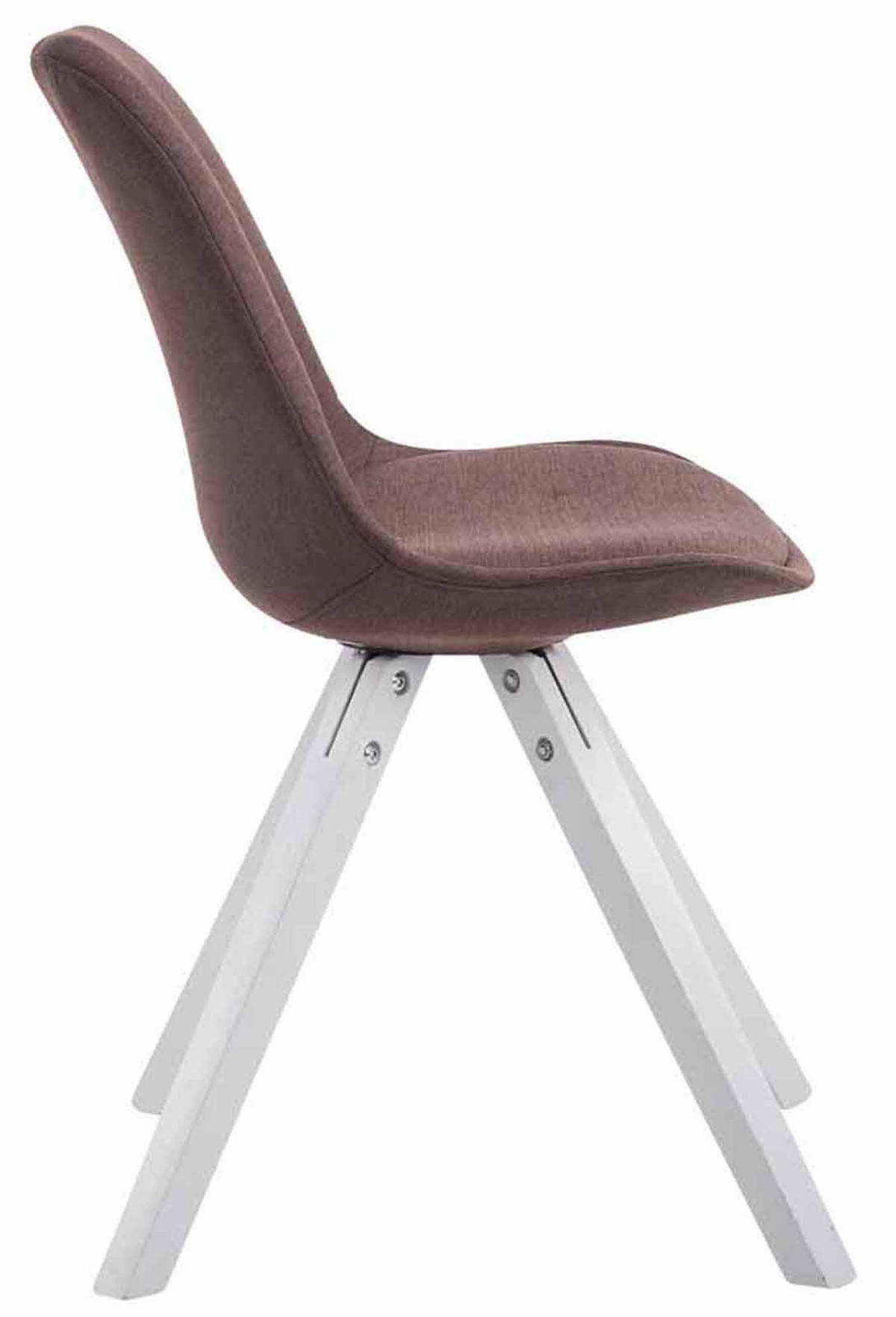 BESUCHERSTUHL Toulon, 4er Set Stoff, Gestell Holz Square Weiß Braun - Braun/Weiß, Holz/Buchenholz (48/83/56cm) - TPFLiving