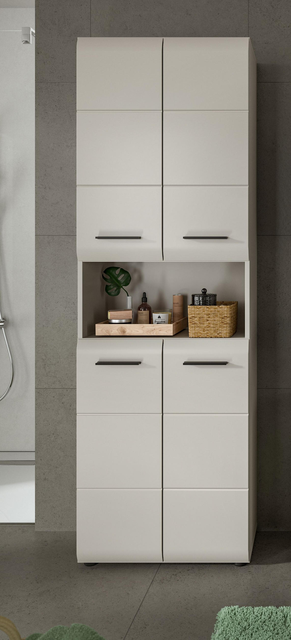 BADSCHRANK hoch ICE (B/H/T: ca. 60/185/30 cm) in Kaschmir/Kaschmir matt - Kaschmir, Holz (60/185/30cm)