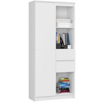 STANDREGAL Weiß 180/80/35 - Weiß, Holzwerkstoff (80/180/35cm) - RAUMHIRSCH FURNITURE