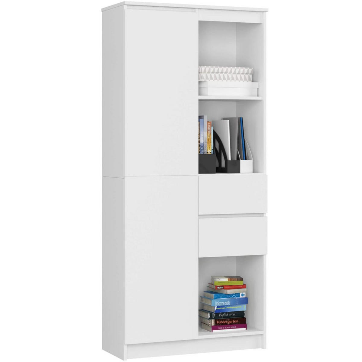 STANDREGAL Weiß 180/80/35 - Weiß, Holzwerkstoff (80/180/35cm) - RAUMHIRSCH FURNITURE