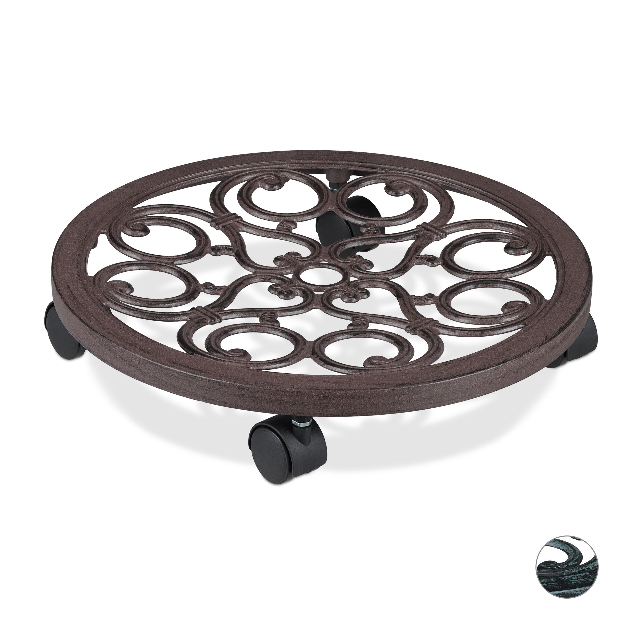 PFLANZENROLLER - Braun, Kunststoff/Metall (38/7.5/38cm) - Relaxdays