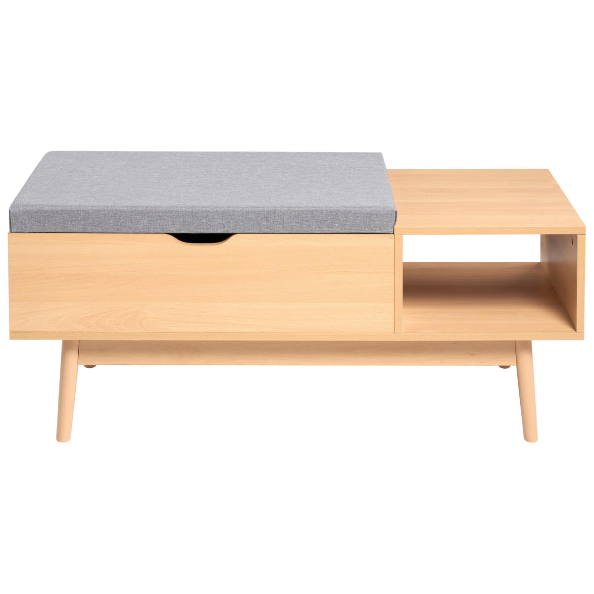 BANCĂ PENTRU PANTOFI maro deschisă Bourke - maro/maro deschis, compozit lemnos (110/43/46cm) - Beliani
