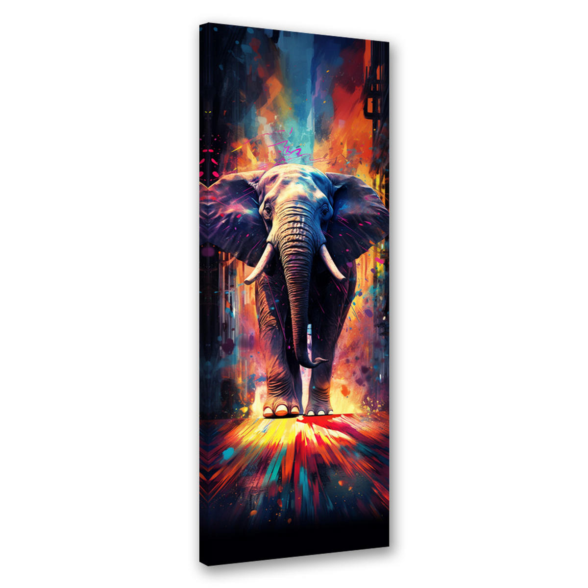 WANDBILD farbiger elefant - Multicolor, Textil (30/90cm) - Feeby