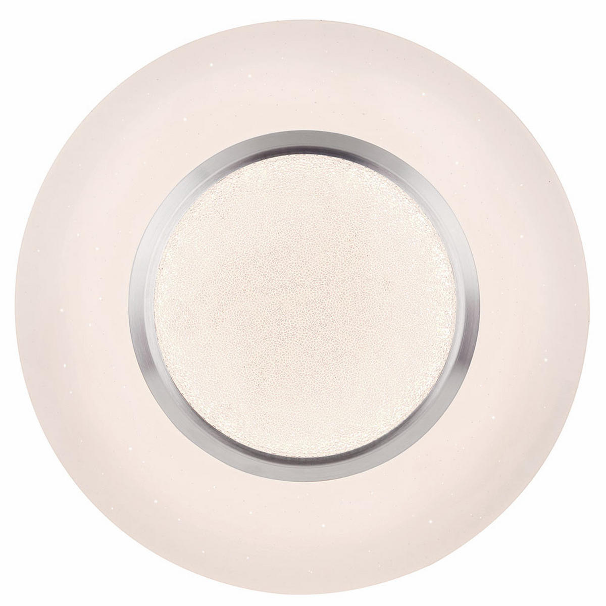 LED DECKENLEUCHTE Metall Weiß Kristalloptik CANDIDA - Weiß, Metall (34/34/8cm) - Globo Lighting