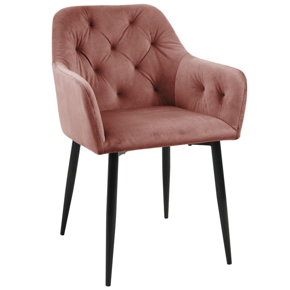 POLSTERSTUHL 2er Set, Metallbeine Rosa 55/81/58,5 - Rosa, Textil (55/81/59cm) - RAUMHIRSCH FURNITURE