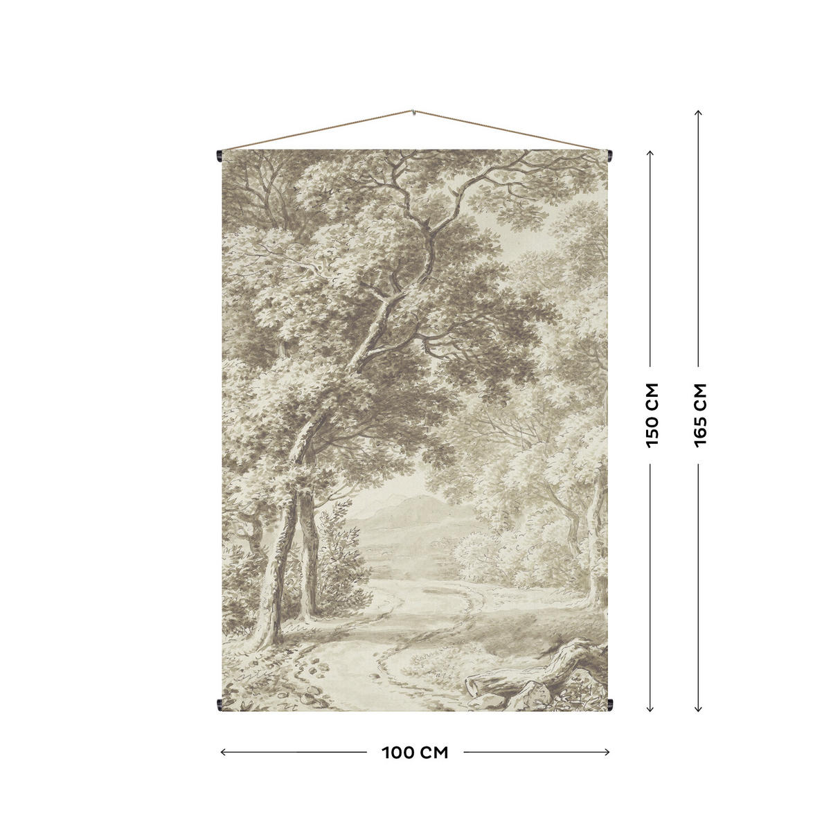 WANTTEPPICH Waldweg 150x100 - Grau/Grün, Textil (100/1cm) - Art for the Home