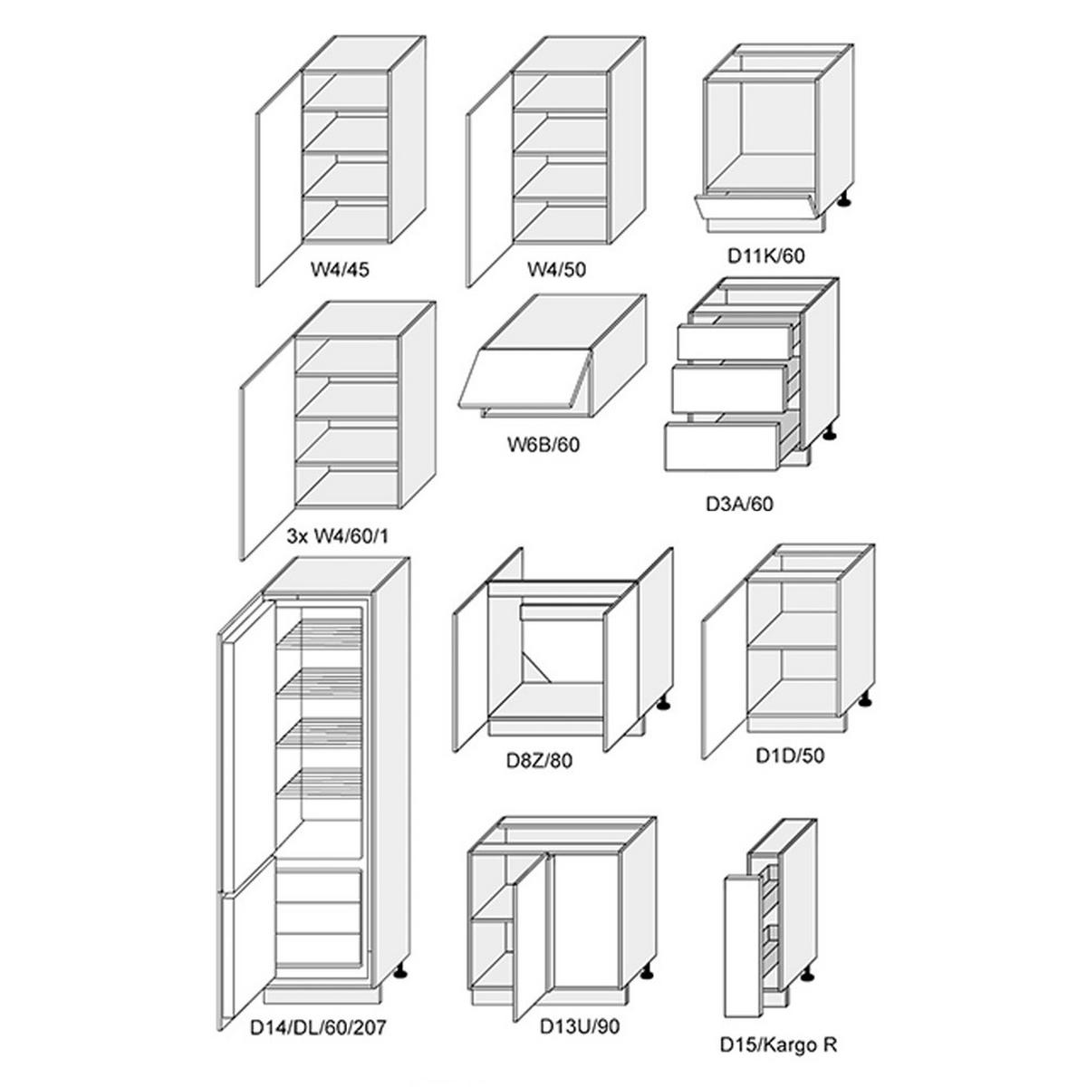 WINKELKÜCHE Bonn weiß matt / marineblau matt & rosé kupfer matt 335 / 155 / 243cm 14-teilig - Blau/Grau, Holzwerkstoff/Metall (335/243/155cm) - Feldmann-Wohnen