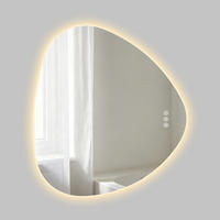 BADEZIMMERSPIEGEL mit Beleuchtung 70/60 cm asymmetrisch rahmenlos LED dimmbar mit Antibeschlag - Transparent, Glas (70/60/2.5cm) - S'AFIELINA
