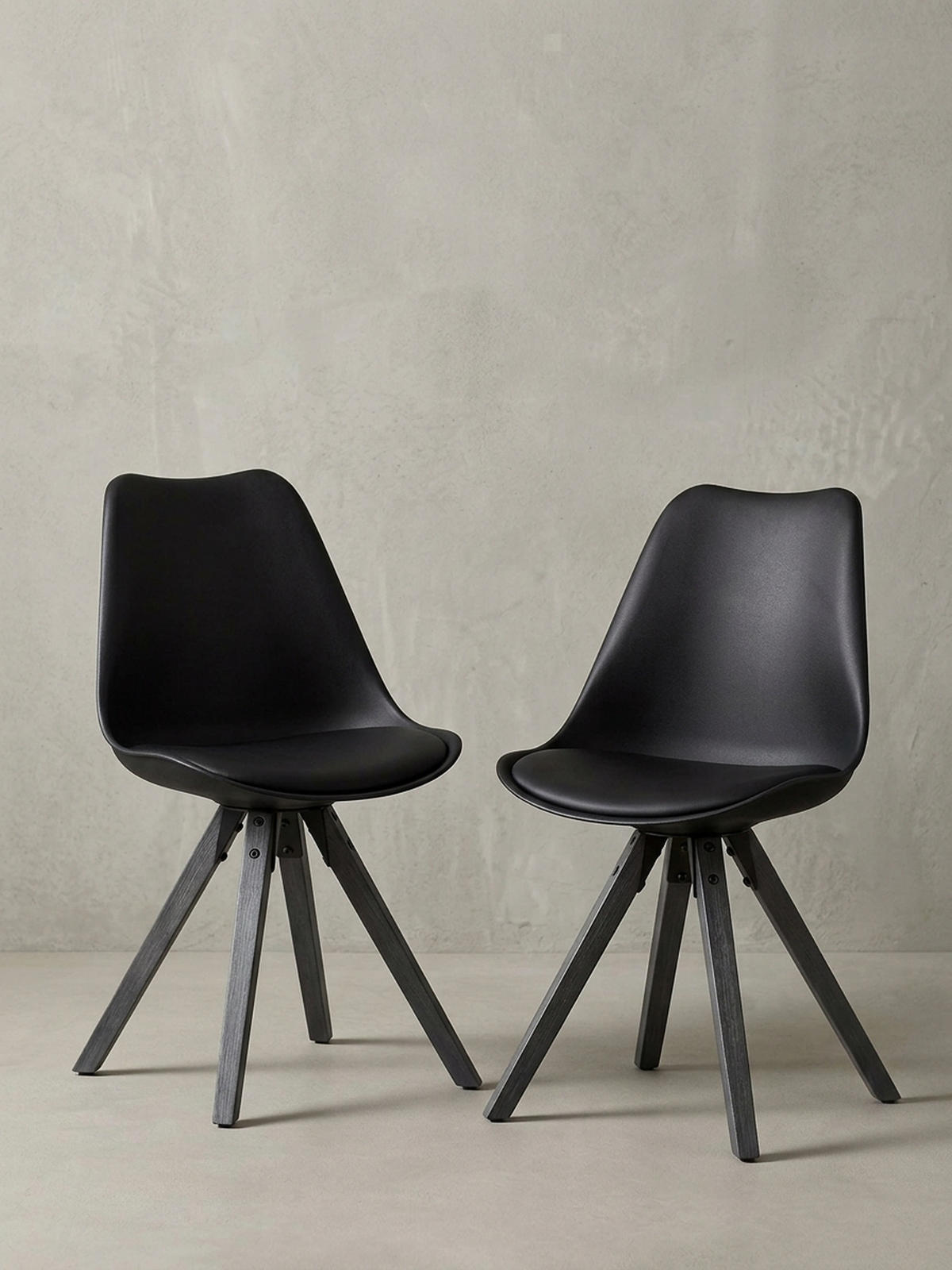 ESSZIMMERSTUHL Stoffbezug mit Holzgestell Modern gepolstert, Schwarz 49x52x87 cm - Schwarz, Holz/Kunststoff (49/87/52cm) - KADIMA DESIGN