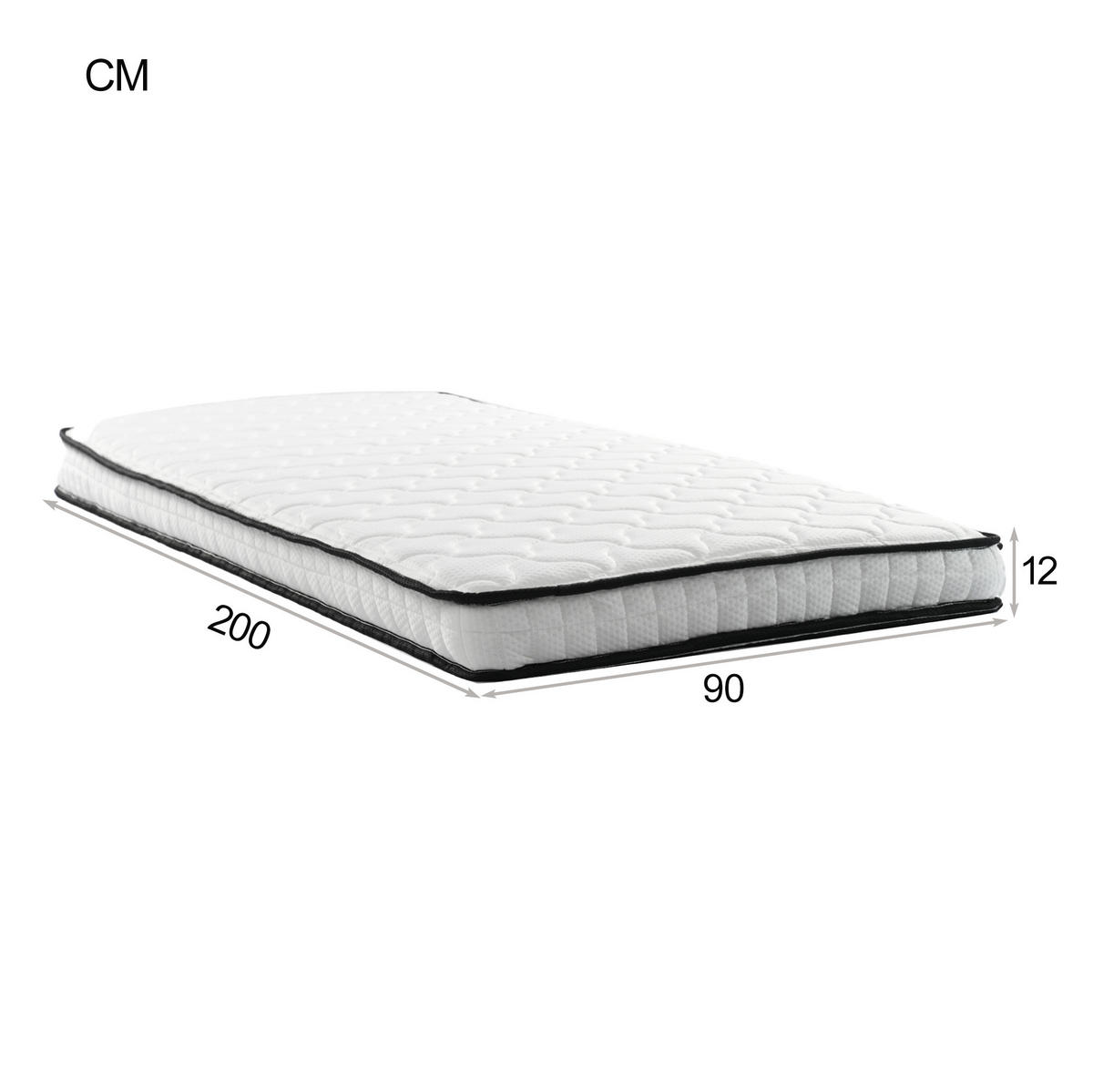 BETT 90/180 x 200 cm mit Auszug, USB und LED – inkl. 2 Matratzen - Hellgrau, Textil (90/200cm) - BEAOK