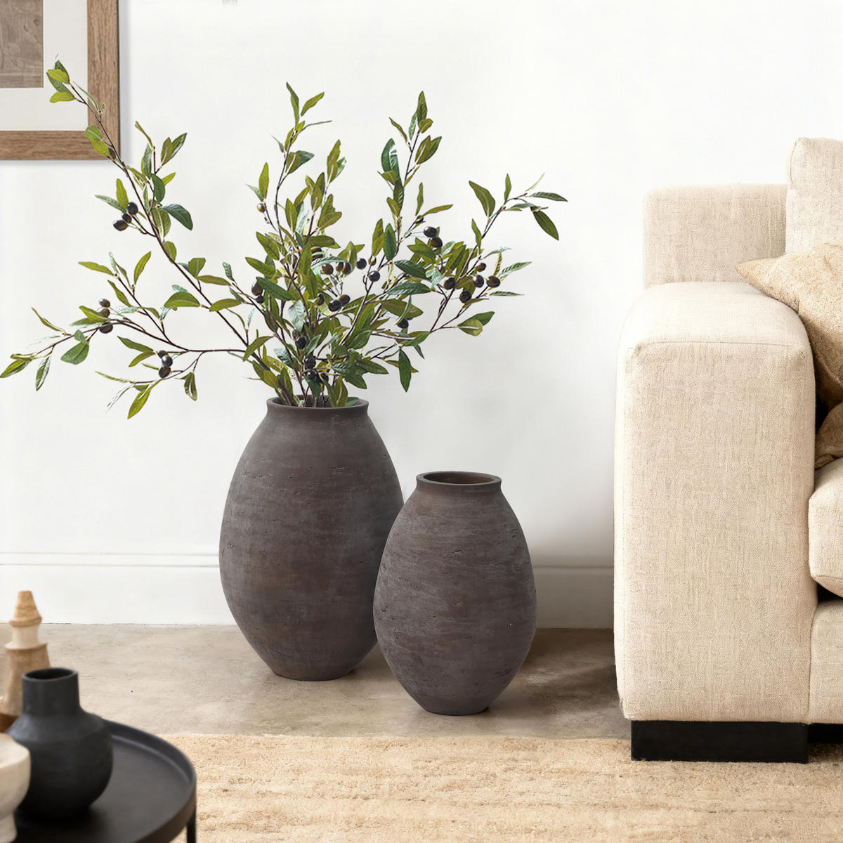 VASE Koro, 40 cm Hoch - Dunkelbraun, Naturmaterialien (40cm) - Hometopia