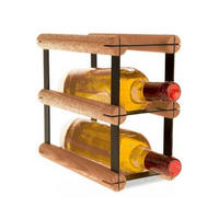 WEINREGAL Vinotega Mod Metal 22,5x12,5x24,5 cm 1x2 Flaschen Massives Kiefernholz Braun Geölt - Braun, Holz (12.5/22.5/24.5cm) - PROREGAL