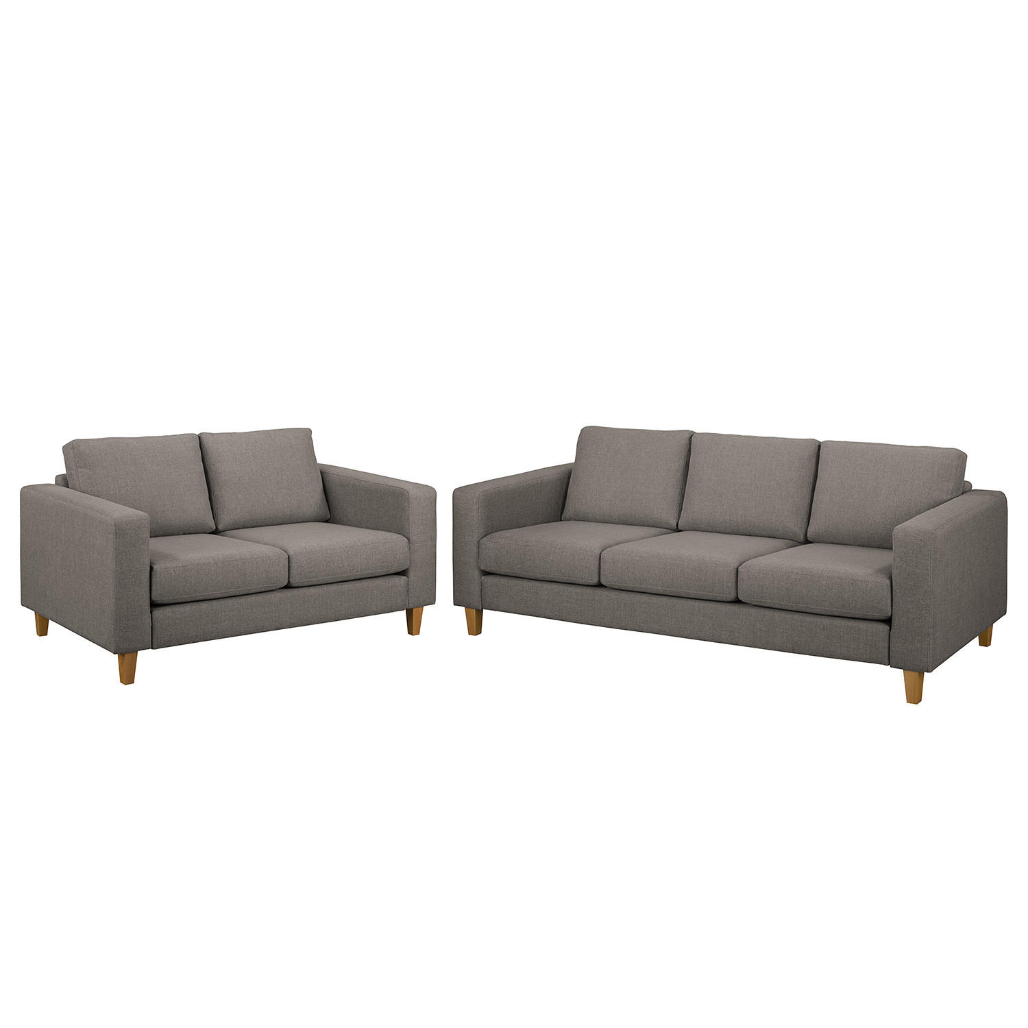 POLSTERGARNITUR - 3-2 - Grau, Textil (214/86/90cm) - home24