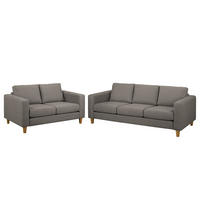 POLSTERGARNITUR - 3-2 - Grau, Textil (214/86/90cm) - home24