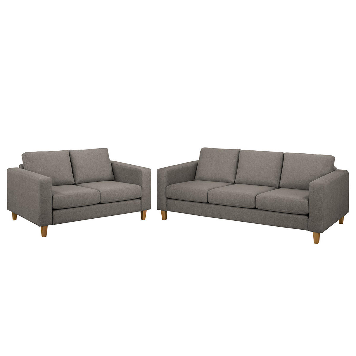 POLSTERGARNITUR - 3-2 - Grau, Textil (214/86/90cm) - home24