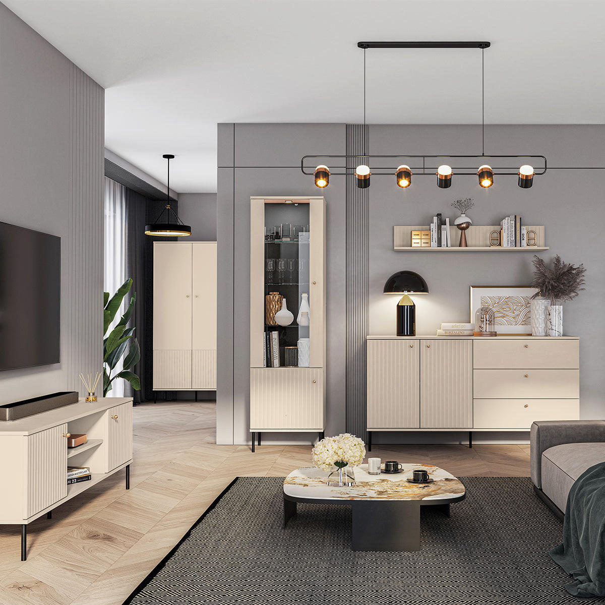 SIDEBOARD Nova Beige - Beige, Holzwerkstoff (160/85/40cm) - Petits-meubles