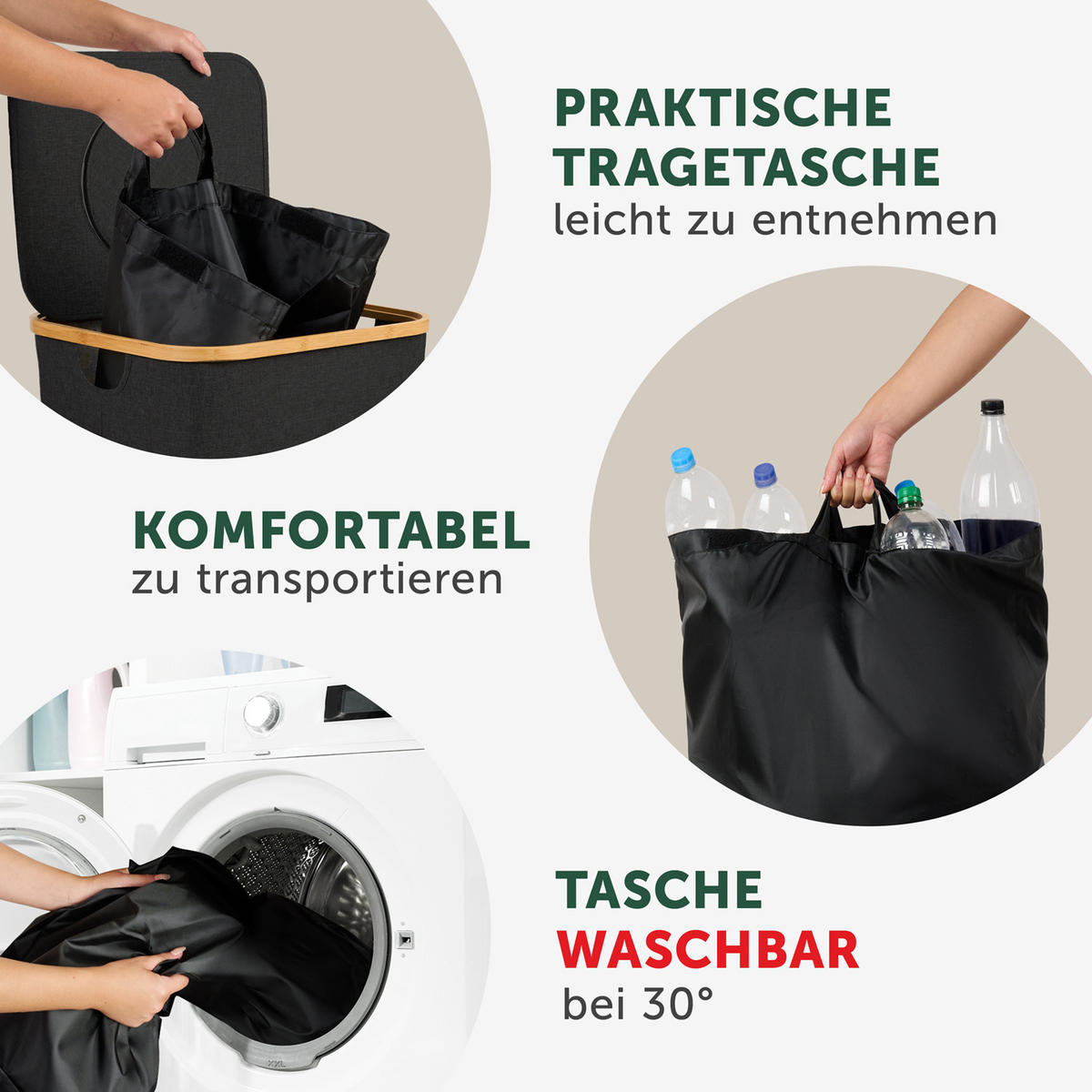 PFANDFLASCHEN-SAMMELBEHÄLTER 100L Schwarz - Schwarz, Kunststoff (34/3/42cm) - Blumtal