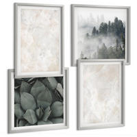 BILDER SET 4er Set - 50x50 cm & 40x60 cm Silberner Rahmen - Steinpastellmarmor - Silberfarben, Kunststoff (50/50cm) - TULUP