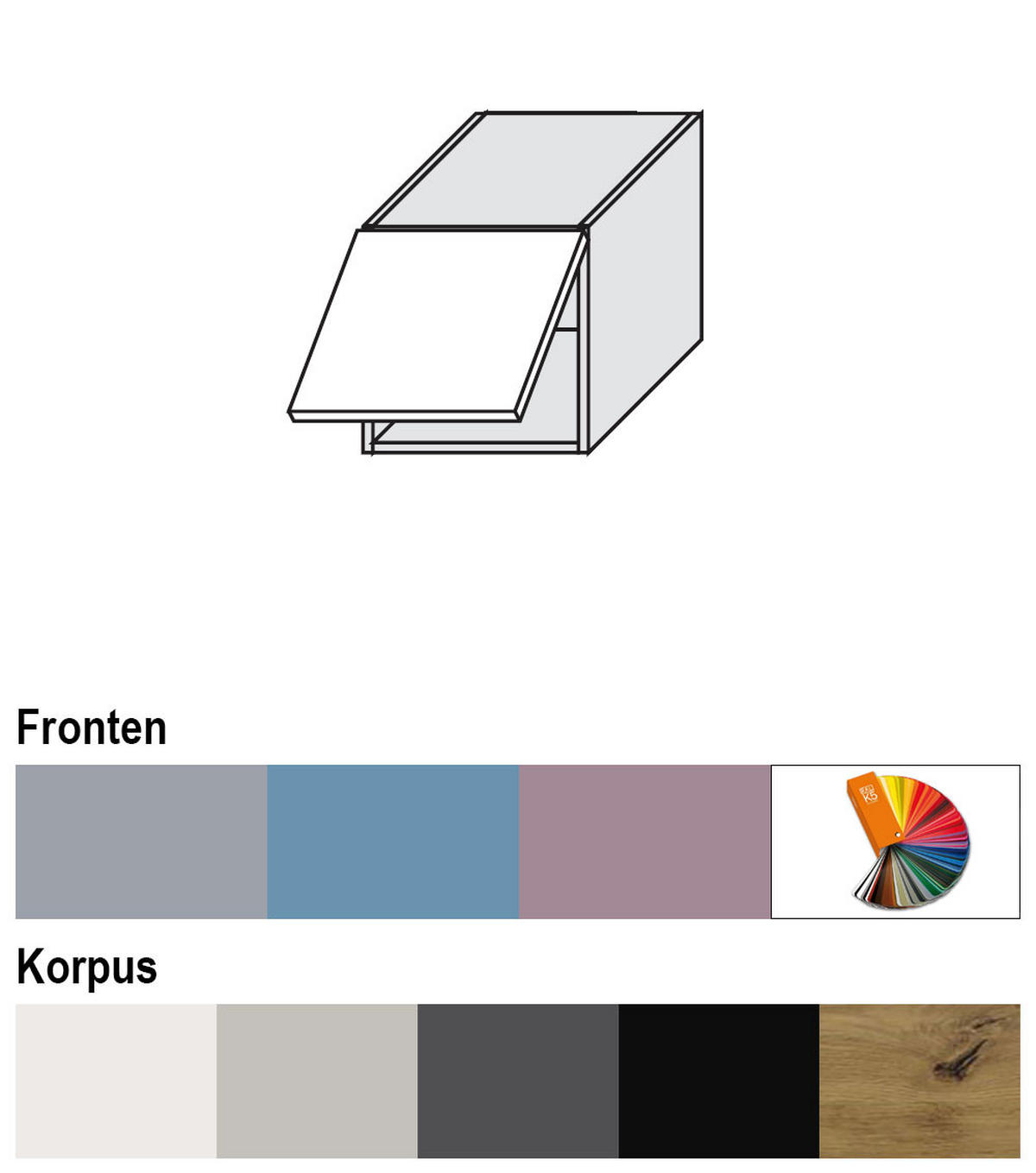 KLAPPHÄNGESCHRANK Bari W4B/30 Weiß / RAL 7040 fenstergrau 30 / 32,5 / 36cm - Weiß/Grau, Holz/Holzwerkstoff (30/36/32.5cm) - Feldmann-Wohnen