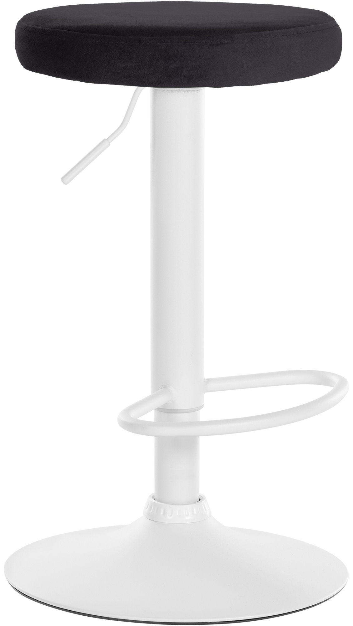 BARHOCKER Samt schwarz - Schwarz/Weiß, Textil/Metall (38.5/60/38.5cm) - CLP